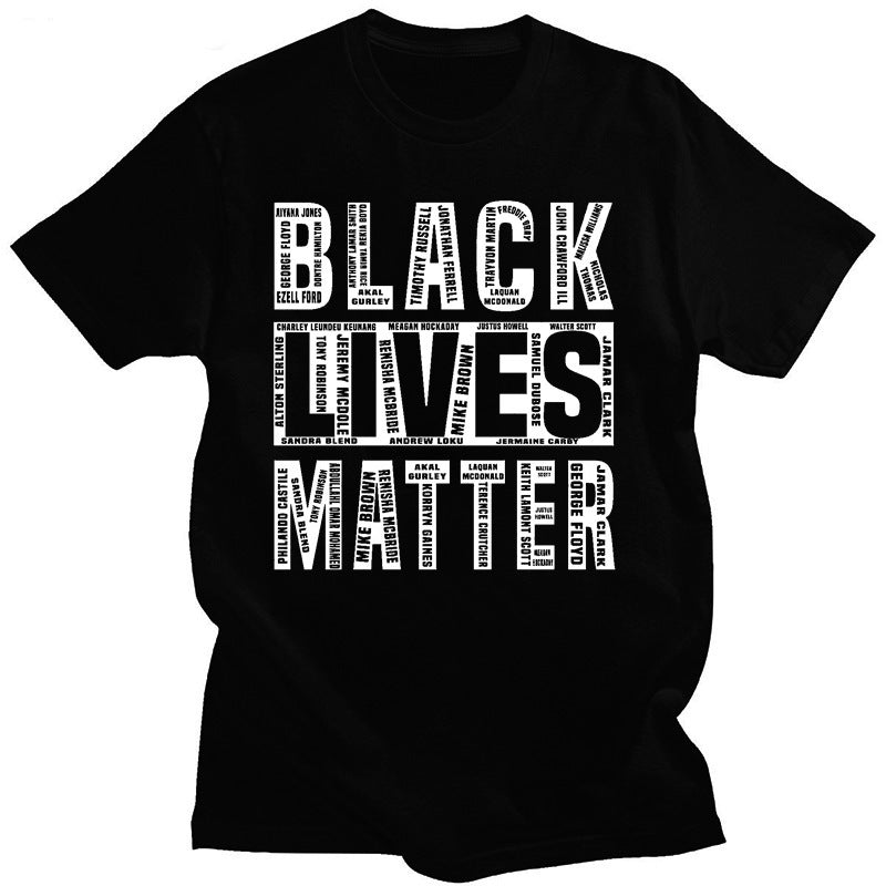 Black Lives Matter T-shirt Pure cotton short sleeve crew neck t-shirt