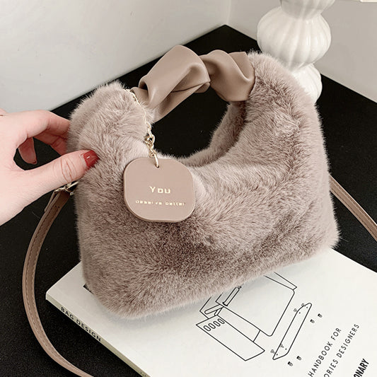 Plush winter tote bag