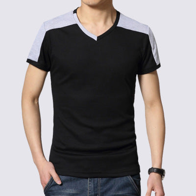 Short sleeve cotton t-shirt with stitching