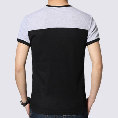 Short sleeve cotton t-shirt with stitching