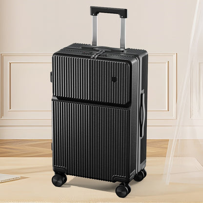 Multifunctional suitcase with half front opening