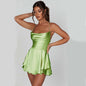 Elegant American Backless Satin Slim Fitted Dress