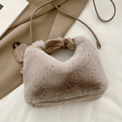 Plush winter tote bag