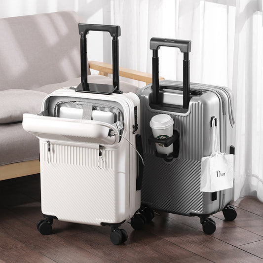 American large capacity multifunctional front mounting suitcase