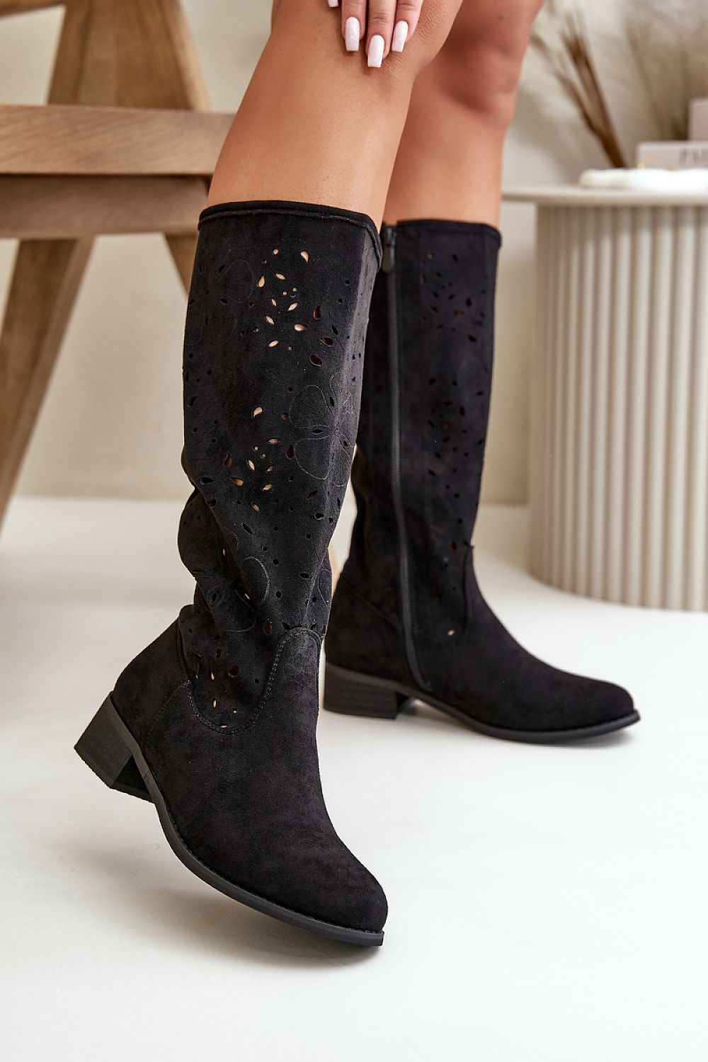 Openwork eco-suede boots model 199136 Step in style