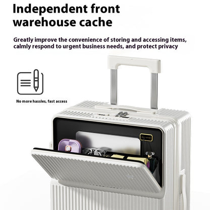 Multifunctional suitcase with half front opening